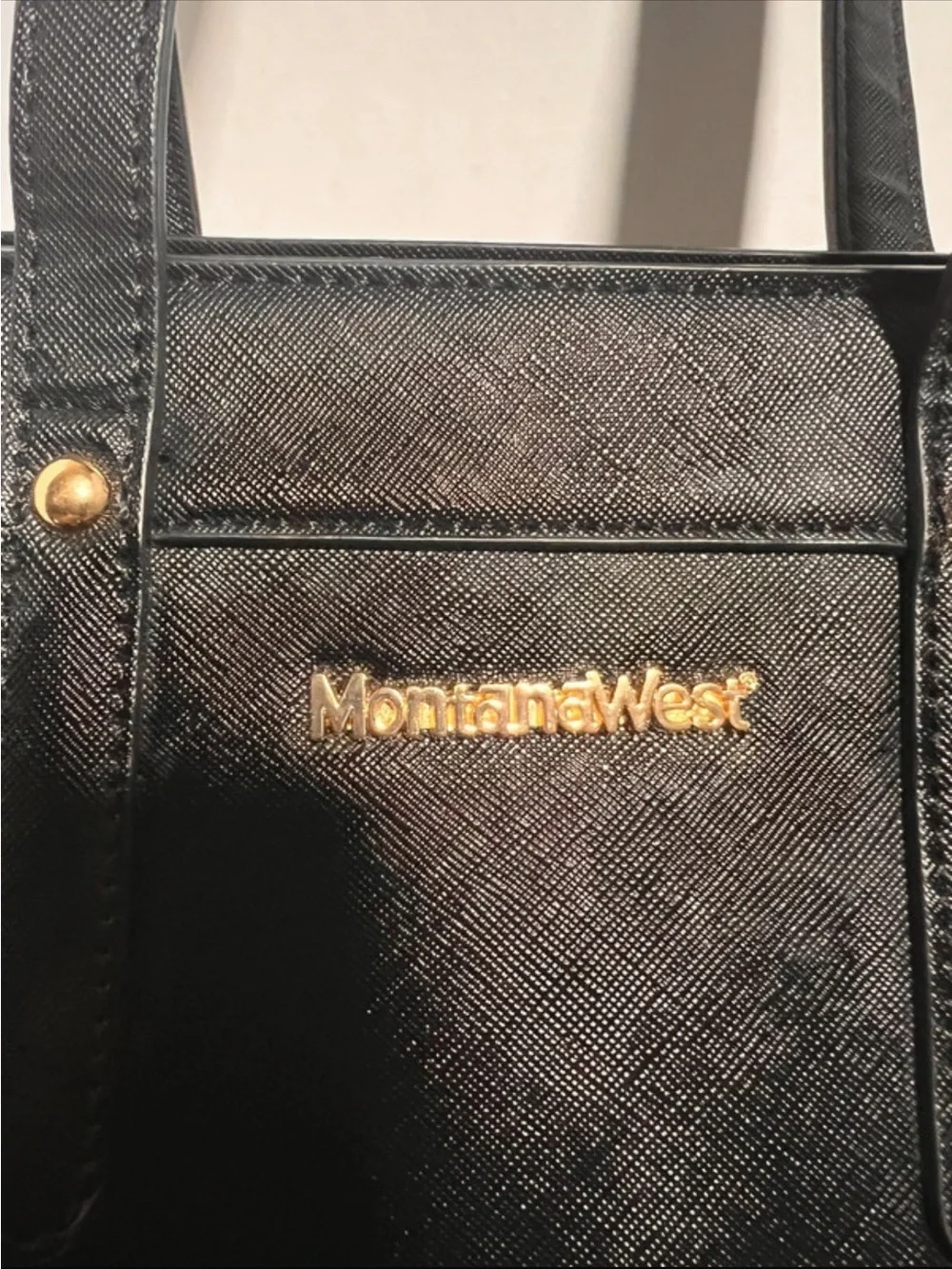 Montana West Black Leather Satchel with Detachable Strap